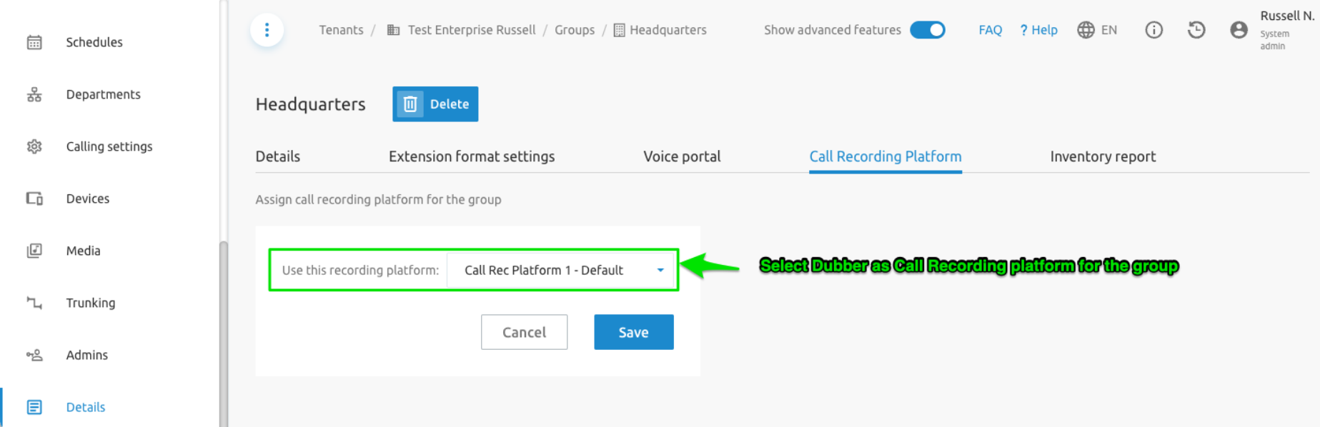 Dubber Call Recording