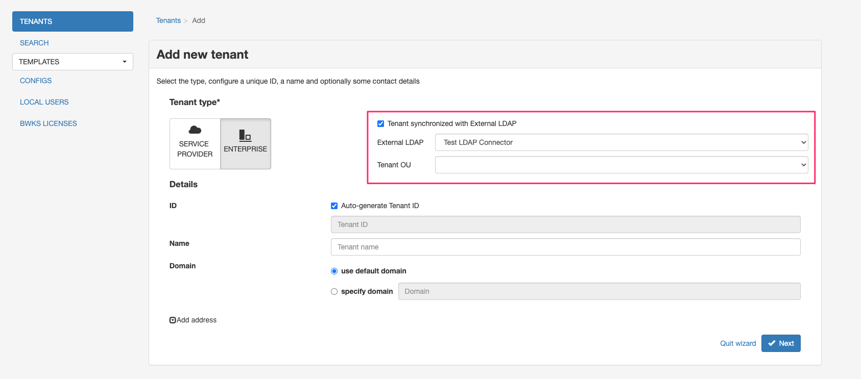 LDAP configuration