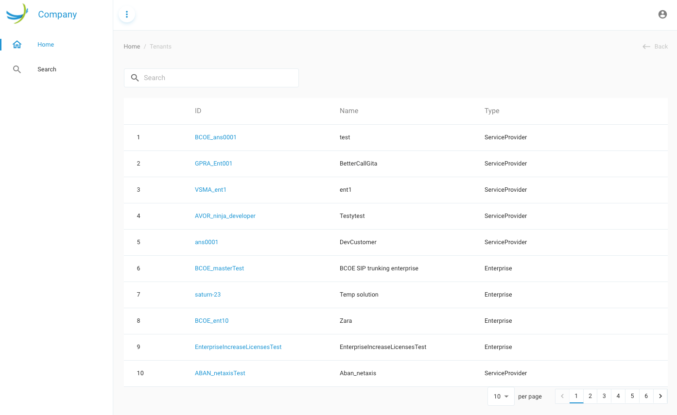 System admin view